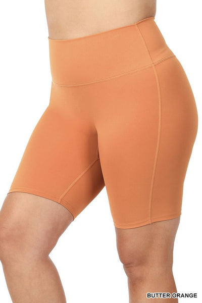 PLUS ATHLETIC HIGH RISE BIKER SHORTS